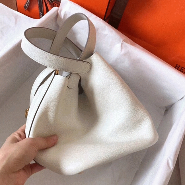 White luxury replica Hermes Picotin Lock 18cm handbag