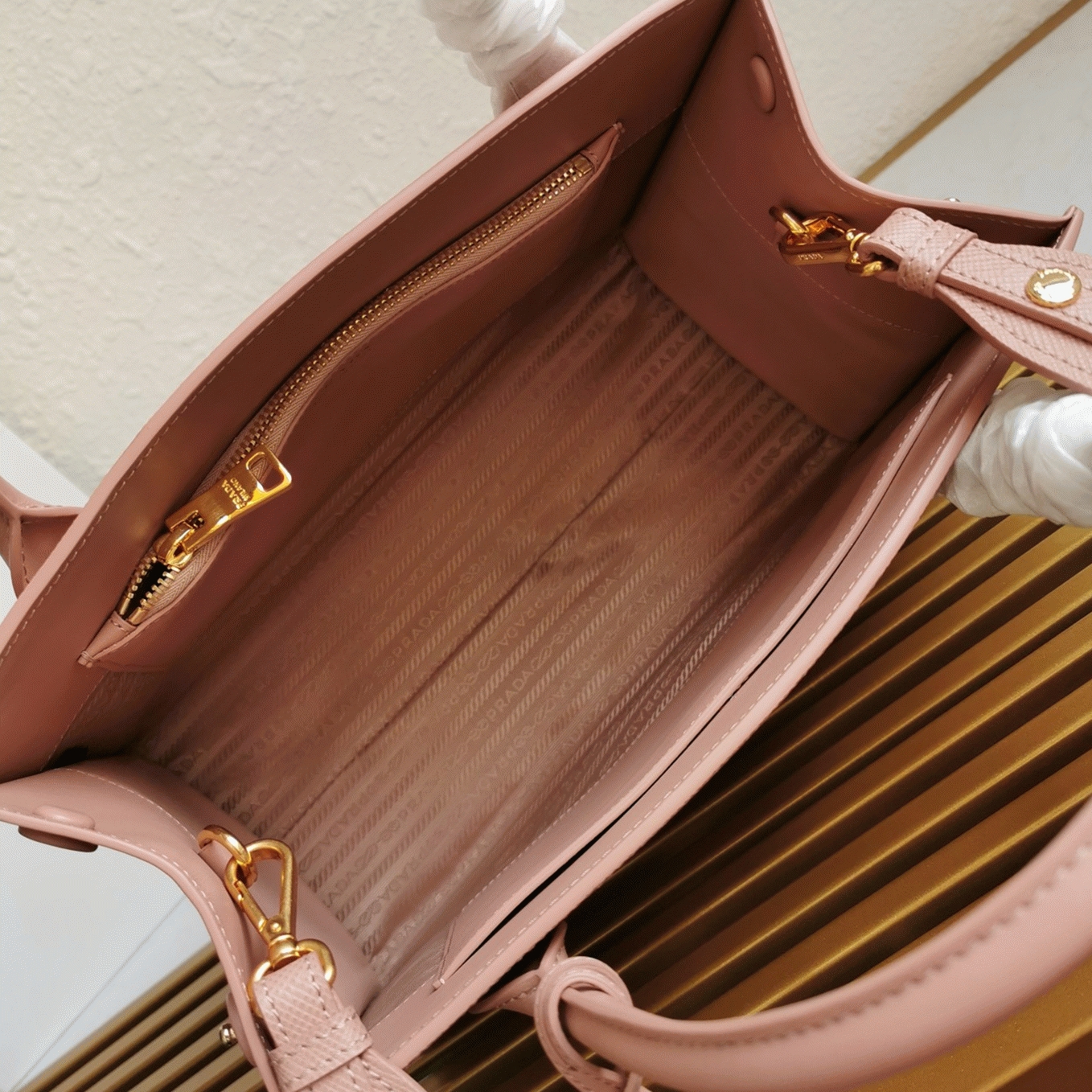 Prada Monochrome Medium Bag Best Replica in Nude