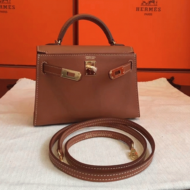 Gold Swift Replica Hermes Kelly 20cm Premium Quality Bag