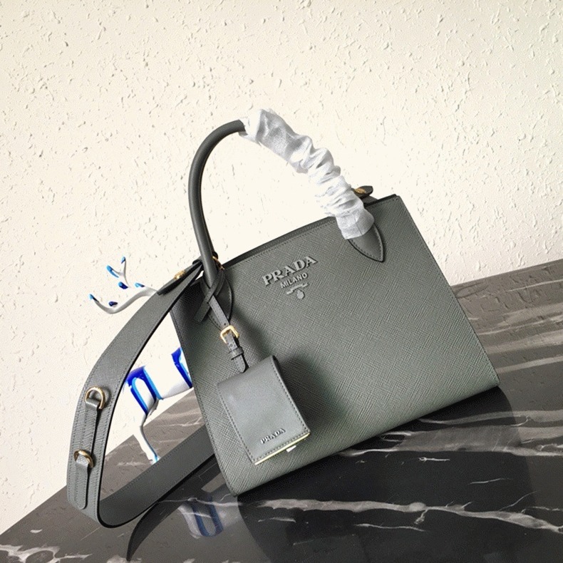 Prada Monochrome Small Bag Fake in Grey
