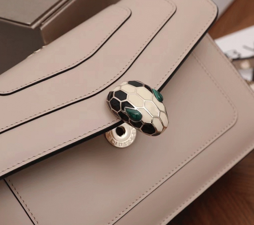 Replica Bvlgari Serpenti Forever Small Cross-body Bag Beige Calfskin