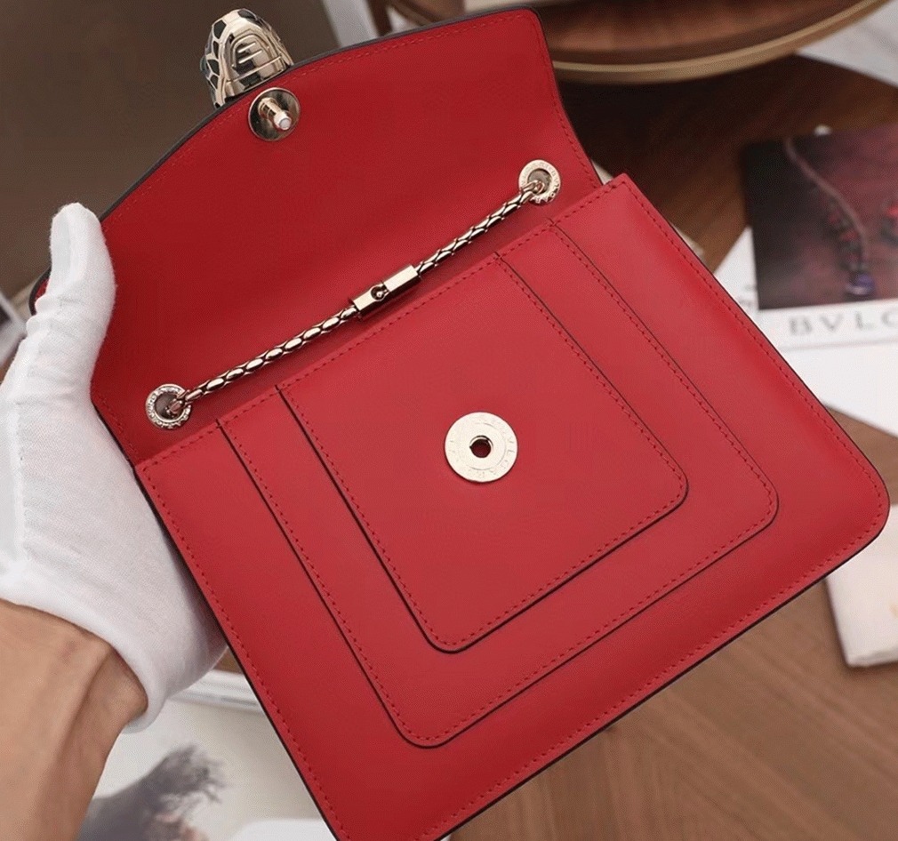 Fake Bvlgari Serpenti Forever Small Crossbody Bag Red Leather
