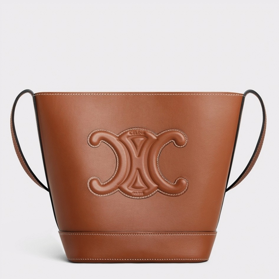 Top Quality Replica Celine Small Bucket Cuir Triomphe In Brown Calfskin