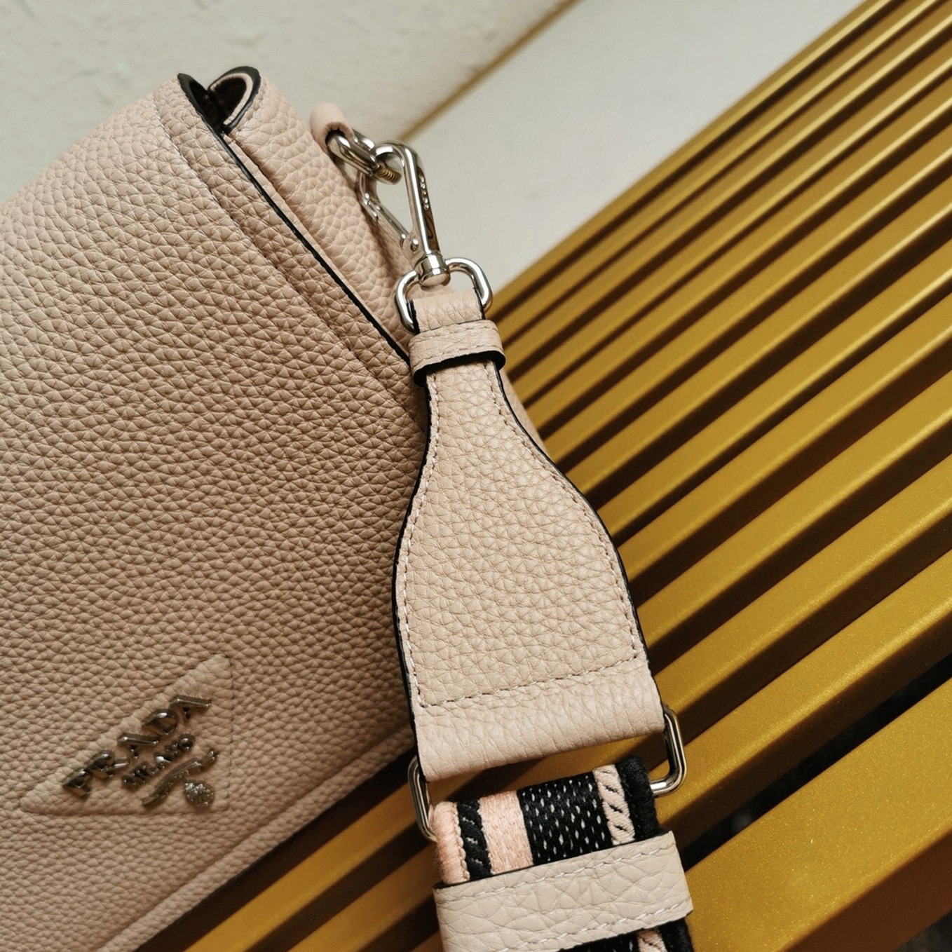 Prada Flap Shoulder Bag Replica in Light Pink