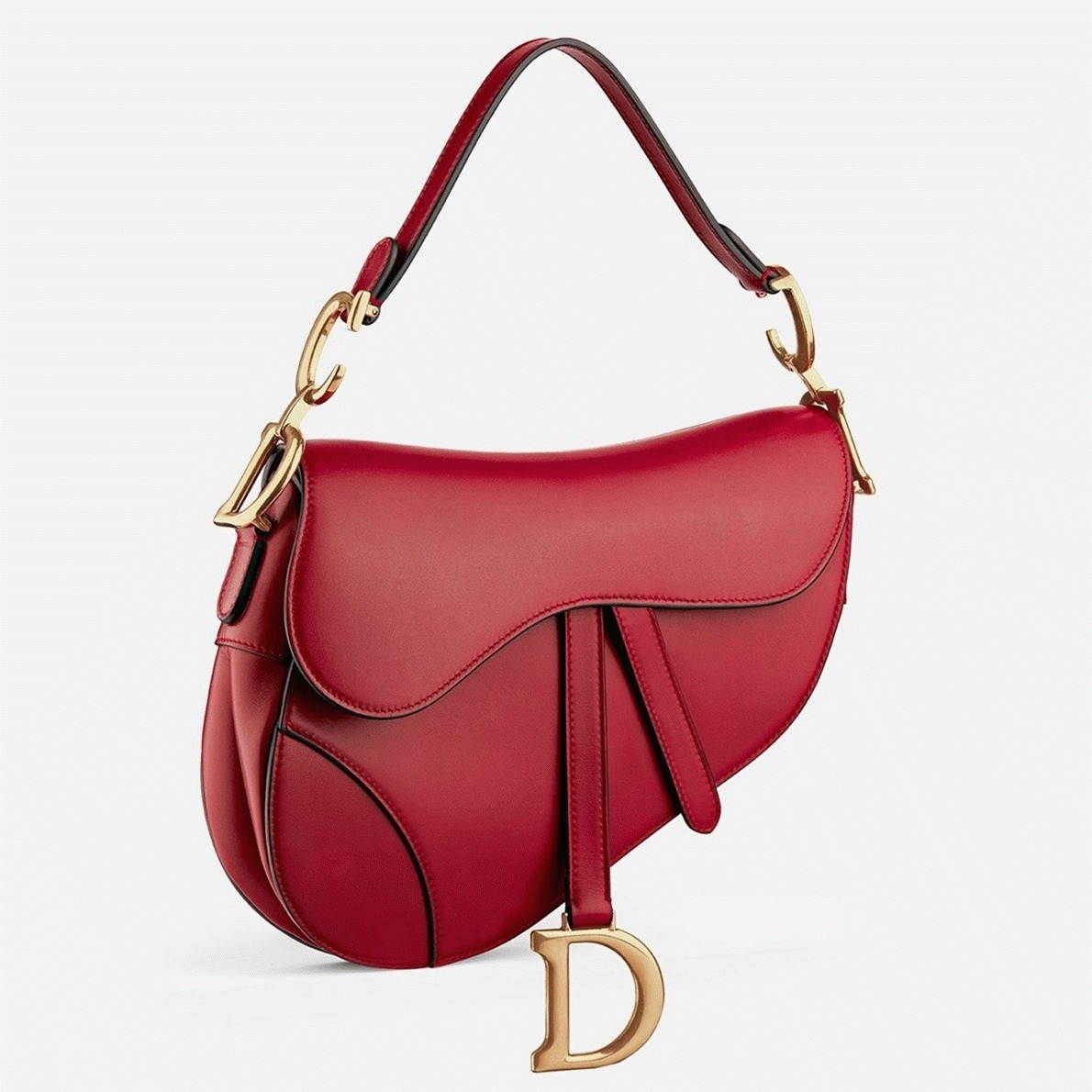 Dior Saddle Bag Replica in Red Smooth Calfskin