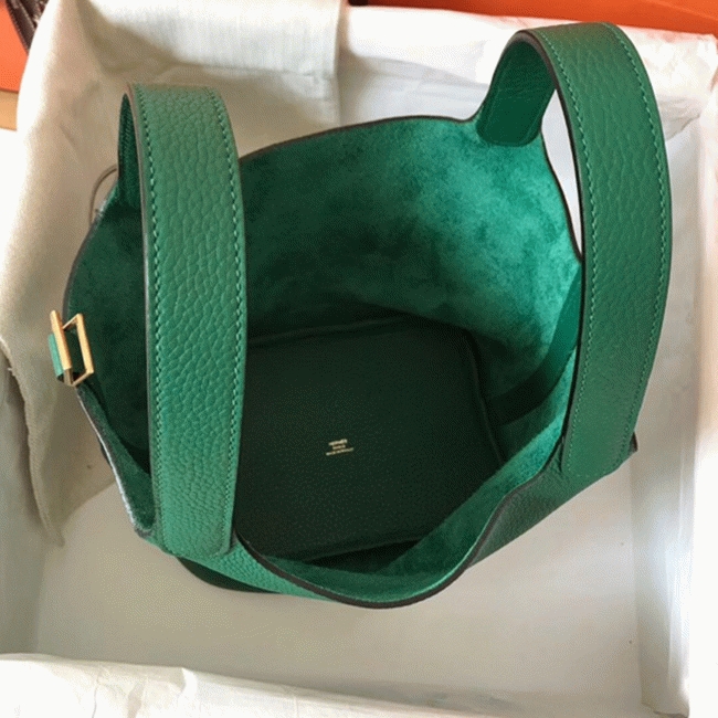 Vert vertigo designer replica Hermes Picotin Lock 18cm handbag