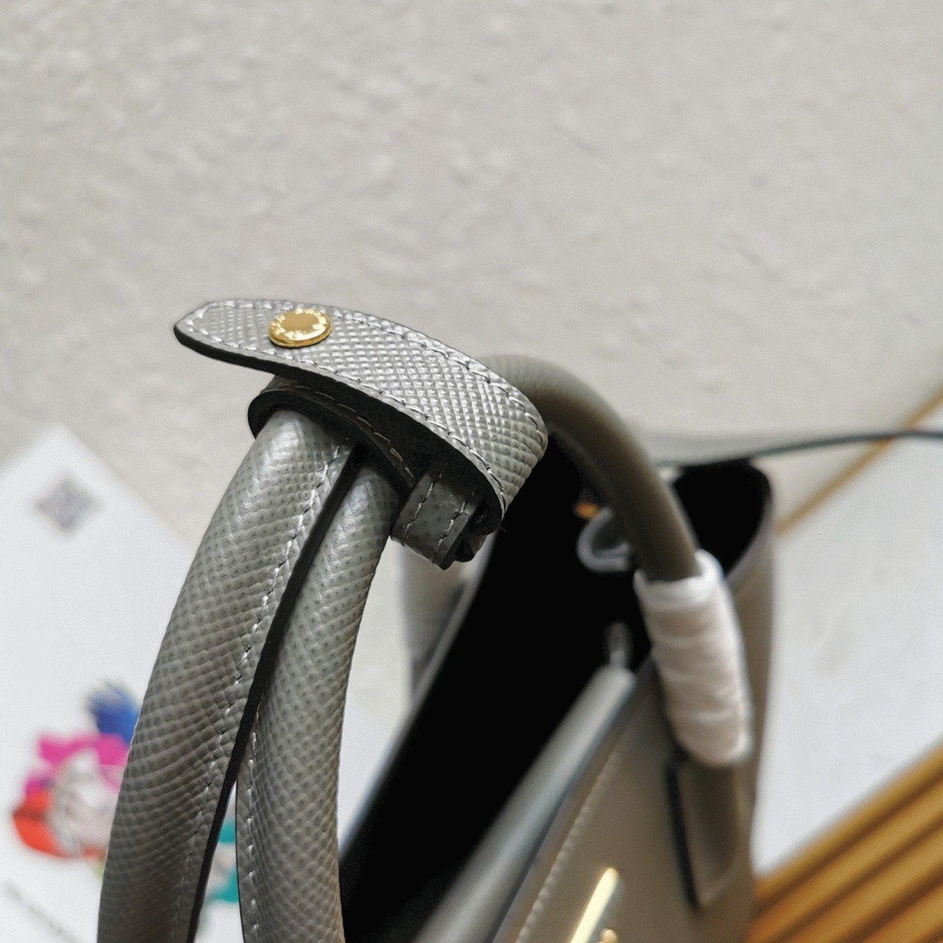 Grey Prada Double Medium Tote Bag Replica