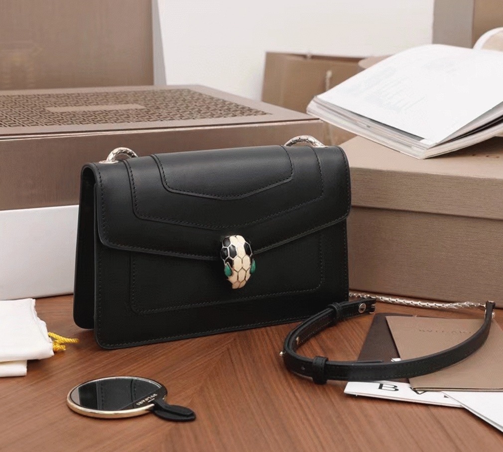 Replica Bvlgari Serpenti Forever Small Cross-body Bag Black Calfskin