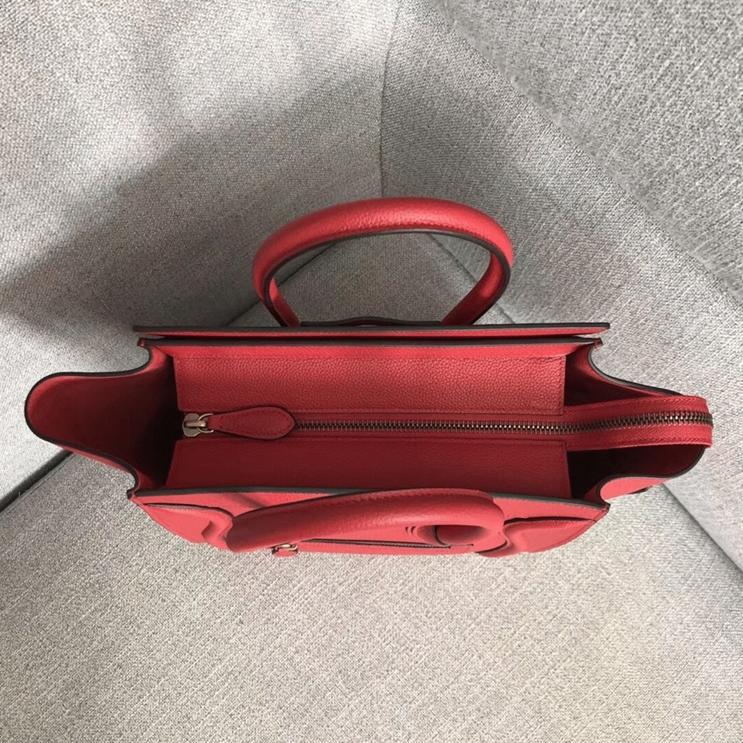 Celine Micro Luggage Tote Bag Fake in Red