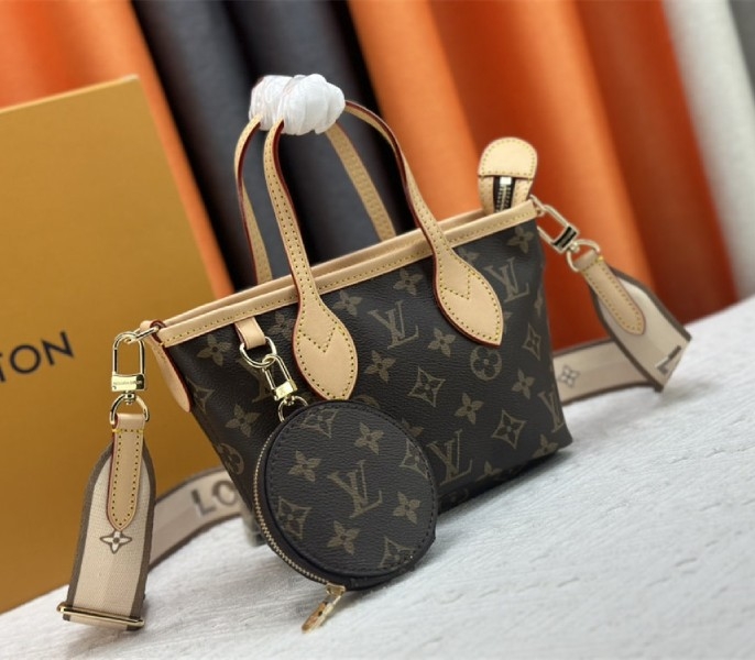 Louis Vuitton Monogram Canvas Neverfull BB Tote In Beige
