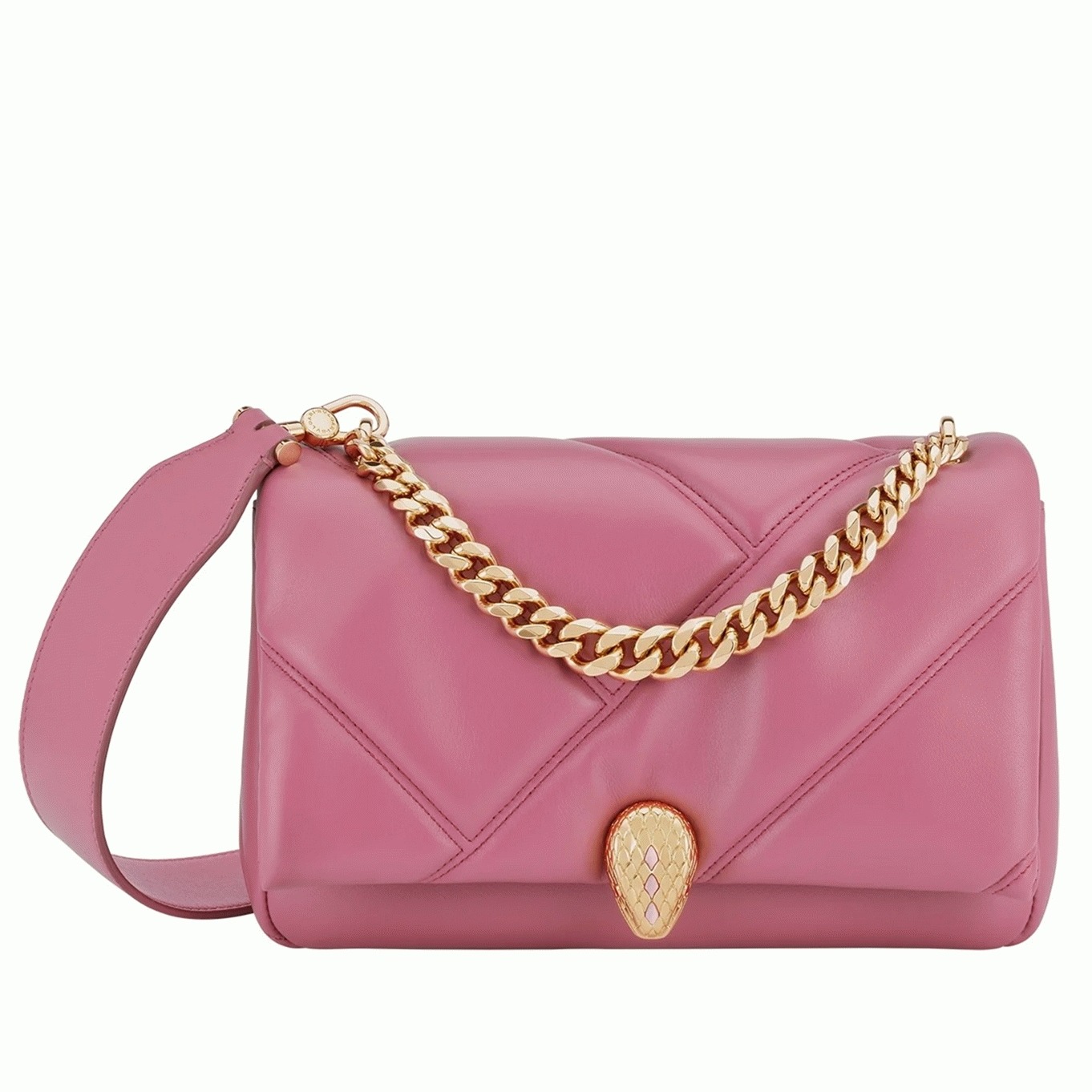 Knockoff Bvlgari Serpenti Cabochon Small Bag Pink Leather