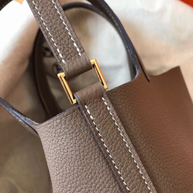 Taupe best replica Hermes Picotin Lock 18cm handbag