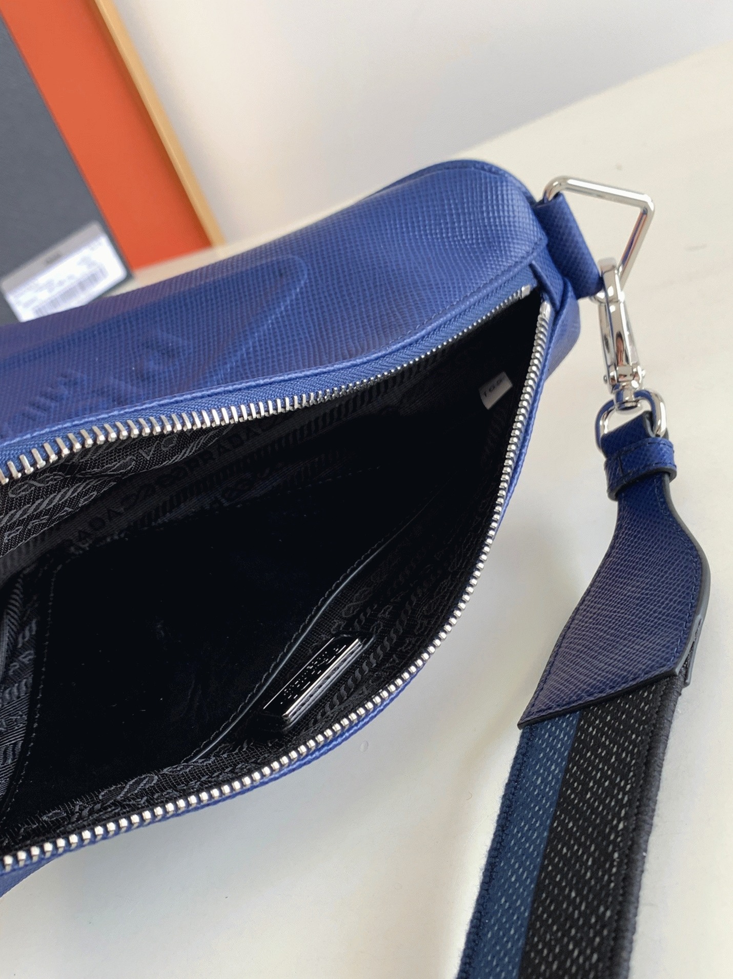 Prada Triangle Shoulder Bag Replica in Blue