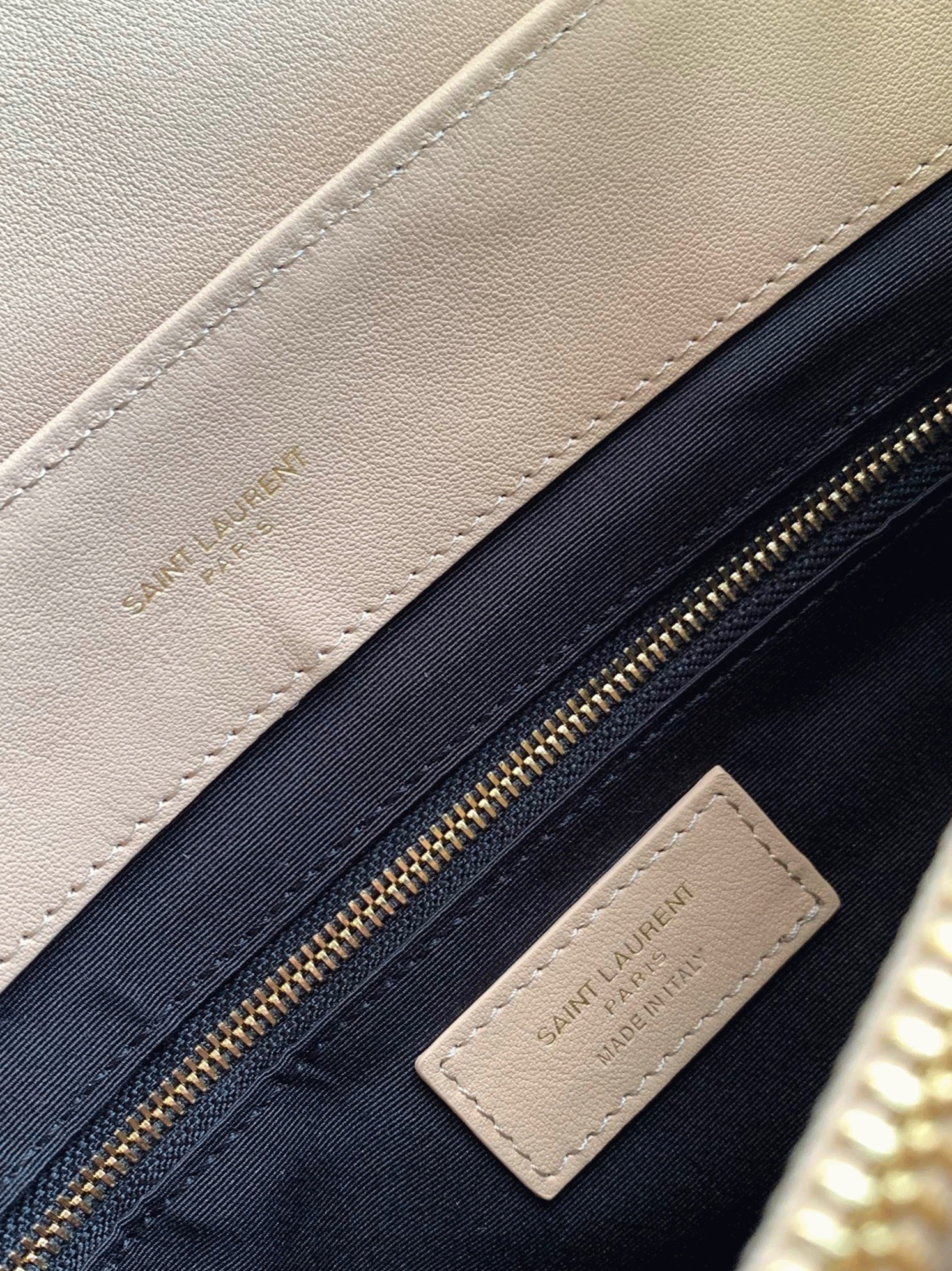 Fake Saint Laurent LouLou Medium Chain Bag Beige
