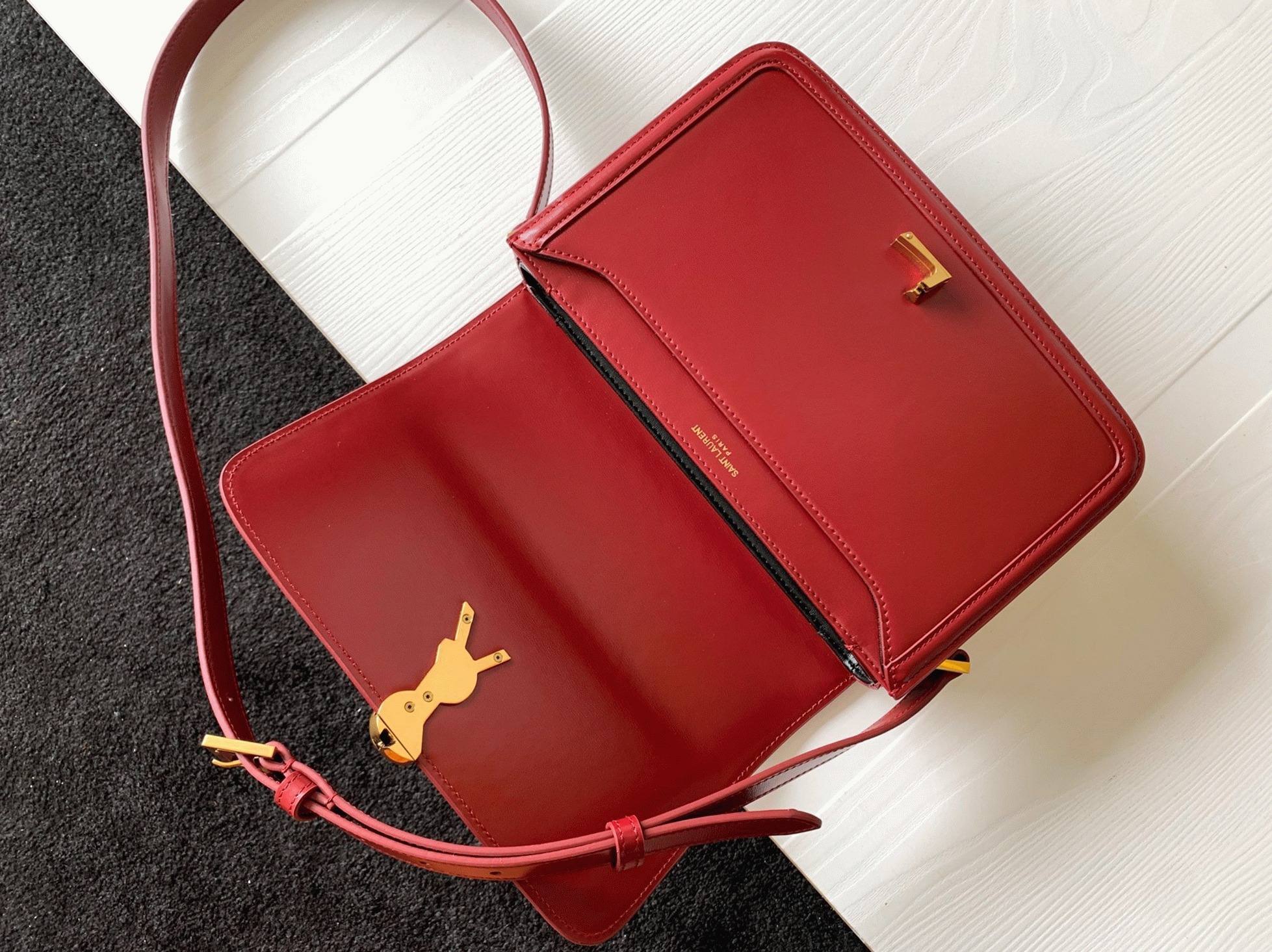 Fake Saint Laurent Medium Solferino Bag Red Calfskin