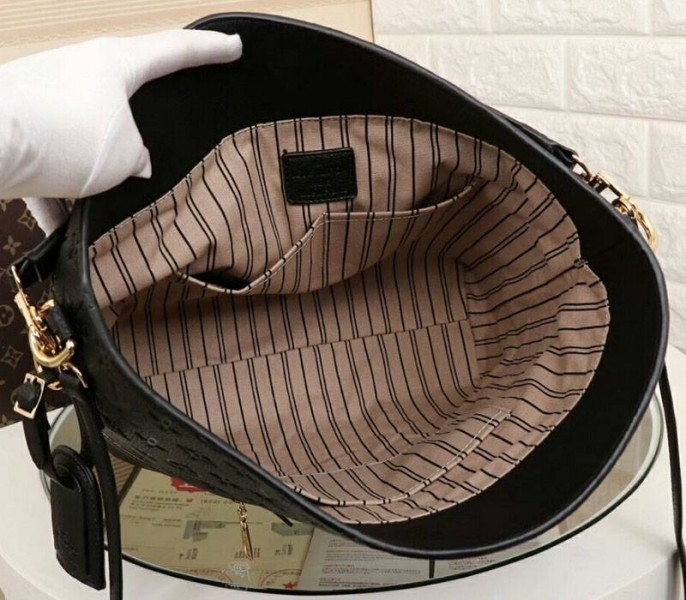 LV Monogram Empreinte Melie Hobo In Black
