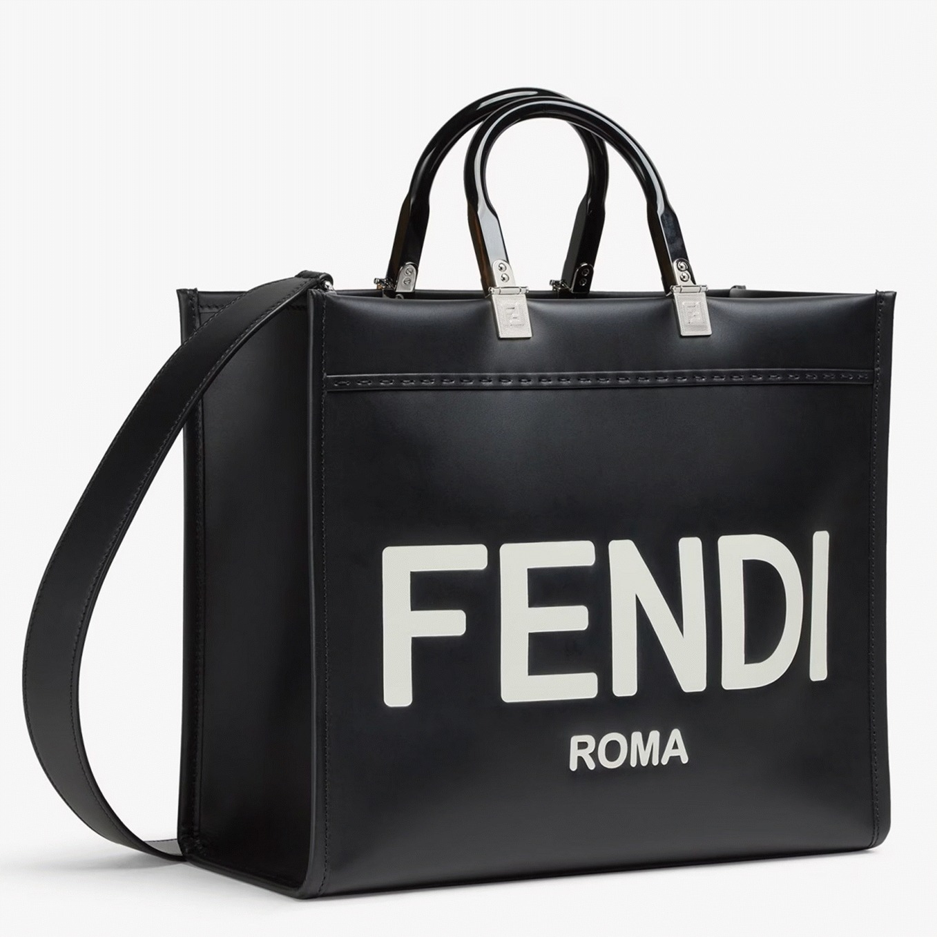 Top Quality Knockoff Fendi Sunshine Medium Tote Bag In Noir Calfskin