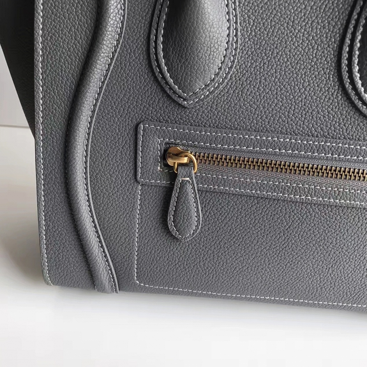 Celine Micro Luggage Tote Bag Faux in Kohl