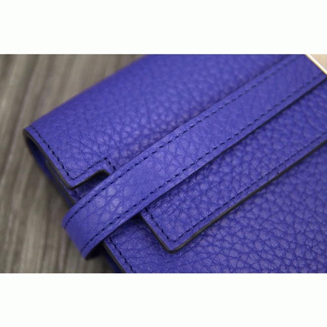 Electric blue 1:1 replica Hermes Kelly Longue wallet