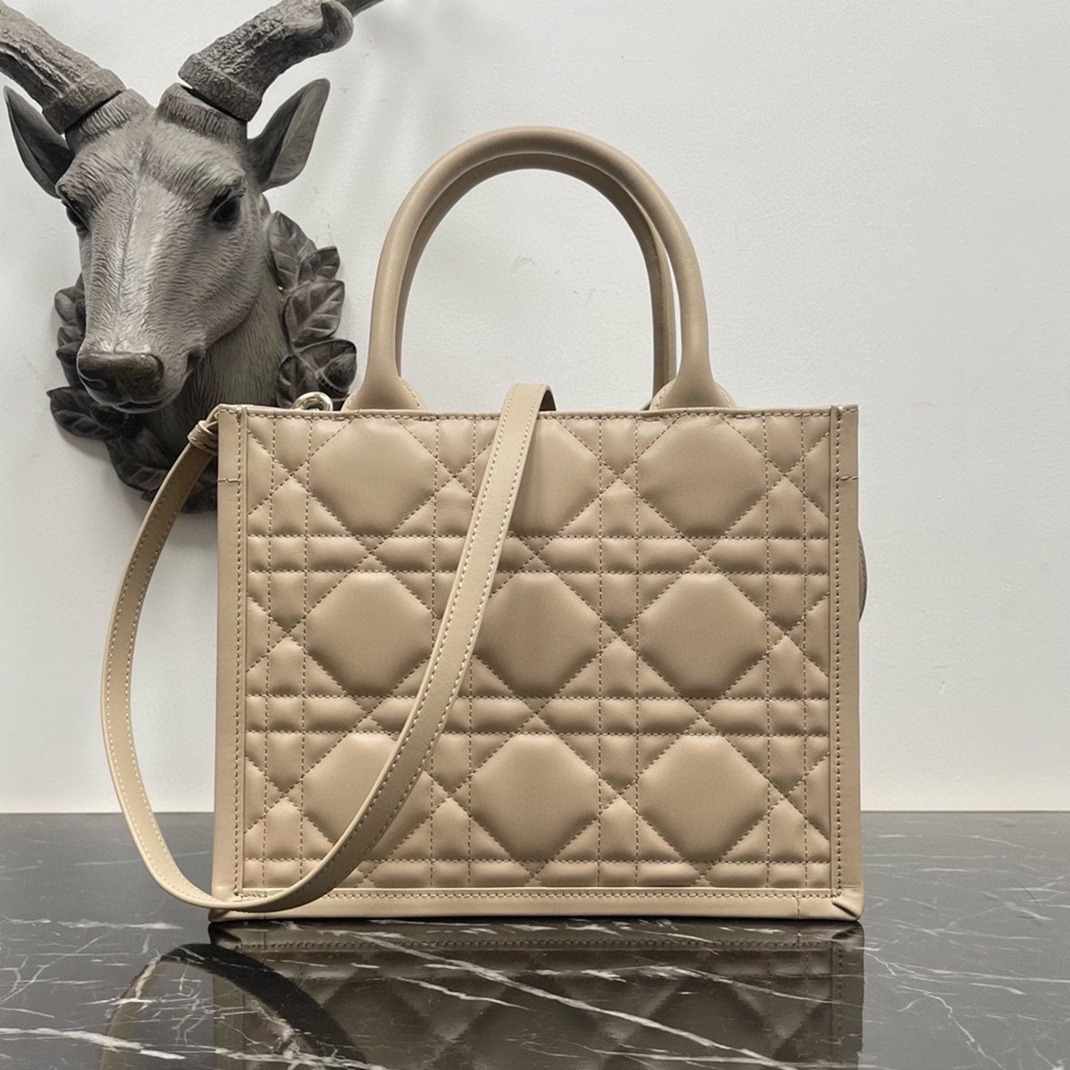 Dior Small Book Tote Bag Replica with Strap in Beige