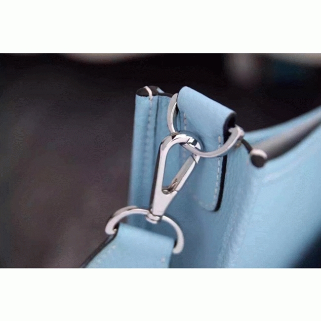 Light Blue Evelyne III PM Bag Designer Replica Hermes Soft Hue Tote
