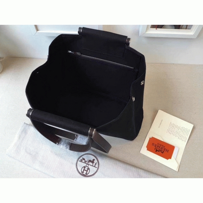 Black Canvas Fake Luxury Hermes Cabag Elan Stylish Tote