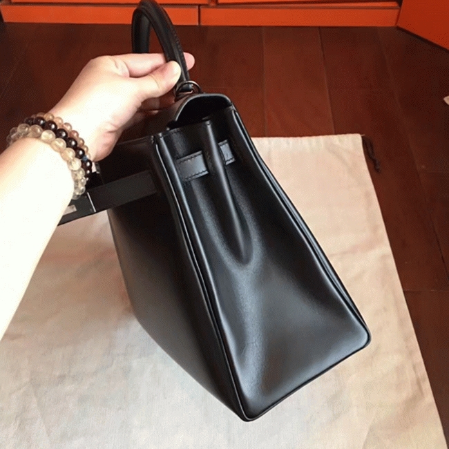 So Black Imitation Hermes Kelly Retourne 32cm French Style Bag