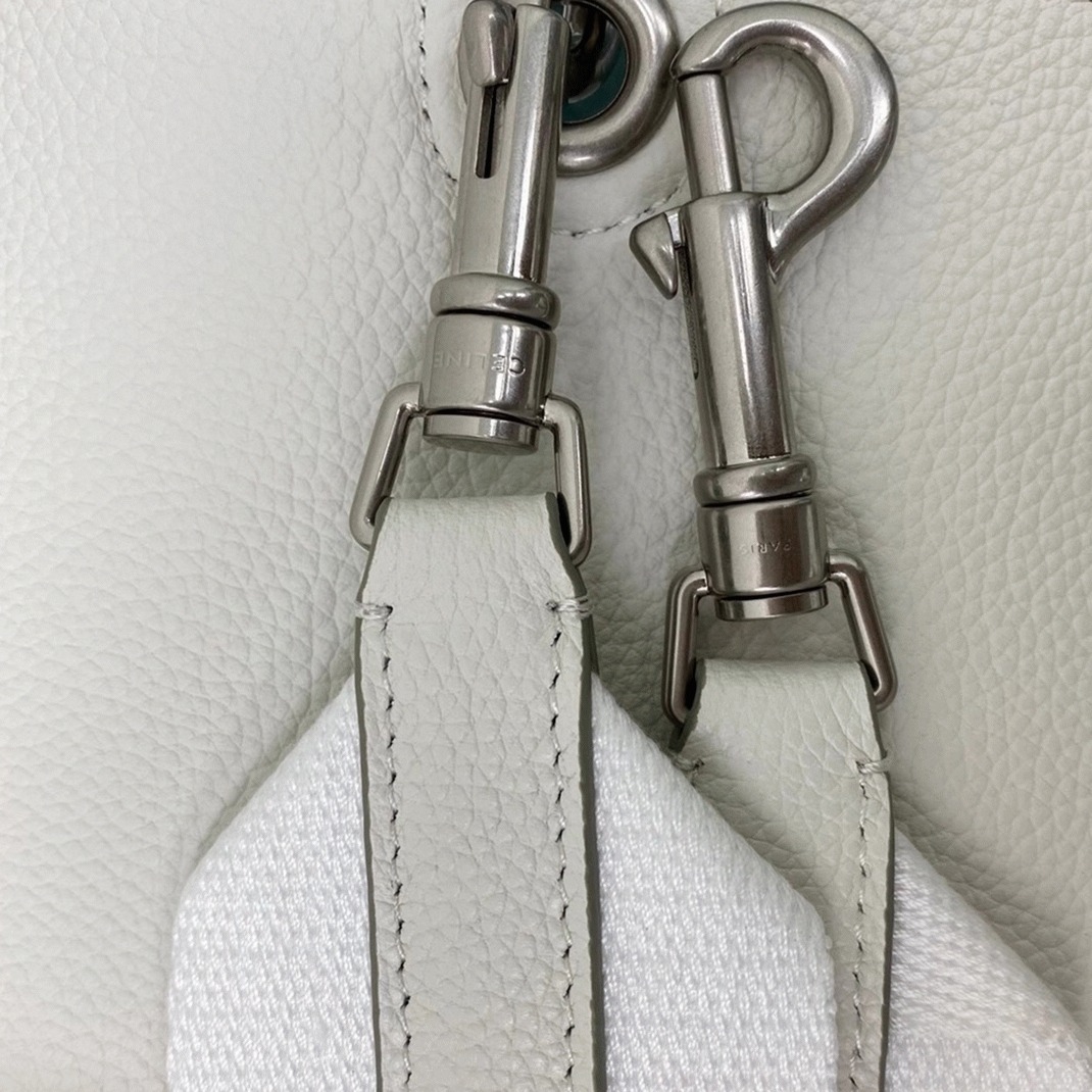 Top Quality Fake Celine Sangle Small Bucket Bag In White Calfskin