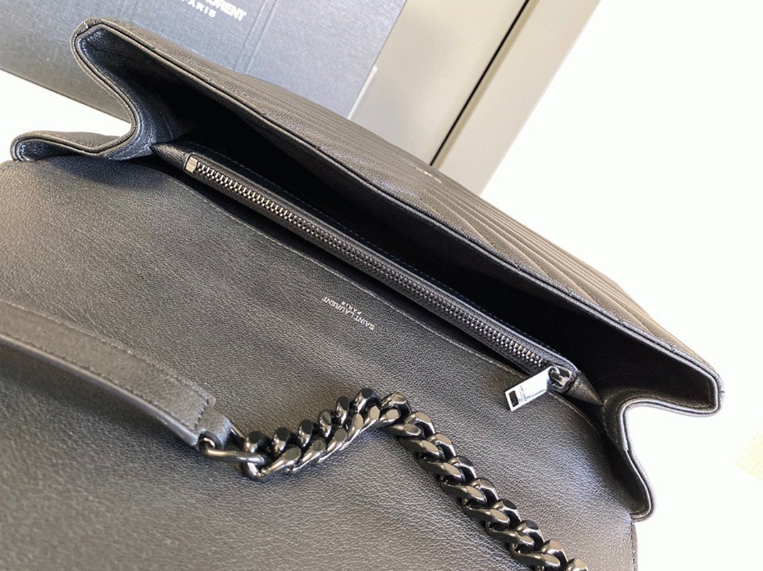 Fake Saint Laurent College Large Chain Bag Black