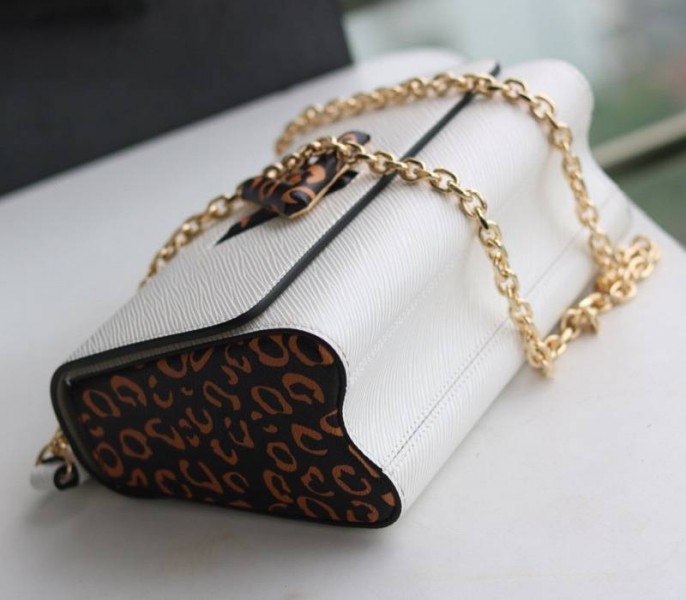 Louis Vuitton Epi Leather Jungle Edition Twist MM Bag In Optic White