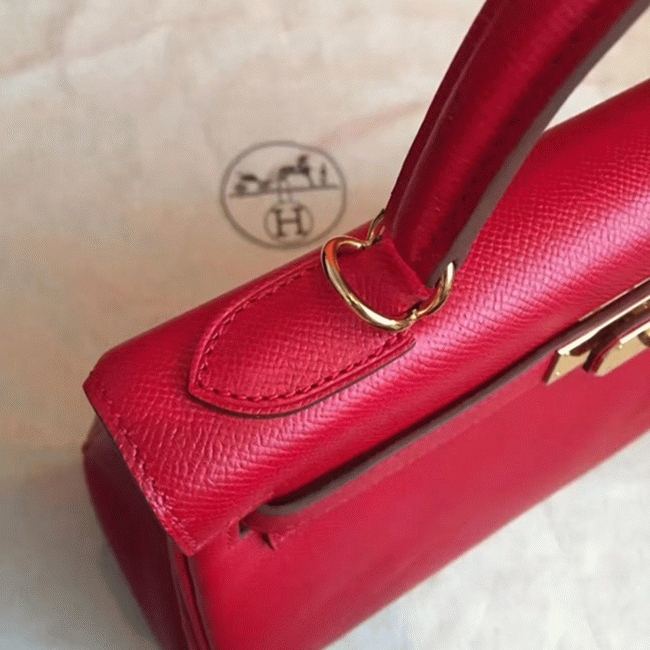 Red Epsom Replica Hermes Kelly 32cm Sellier Classic Bag