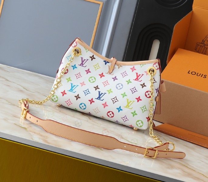 LV X TM Multicolored CarryAll BB In White