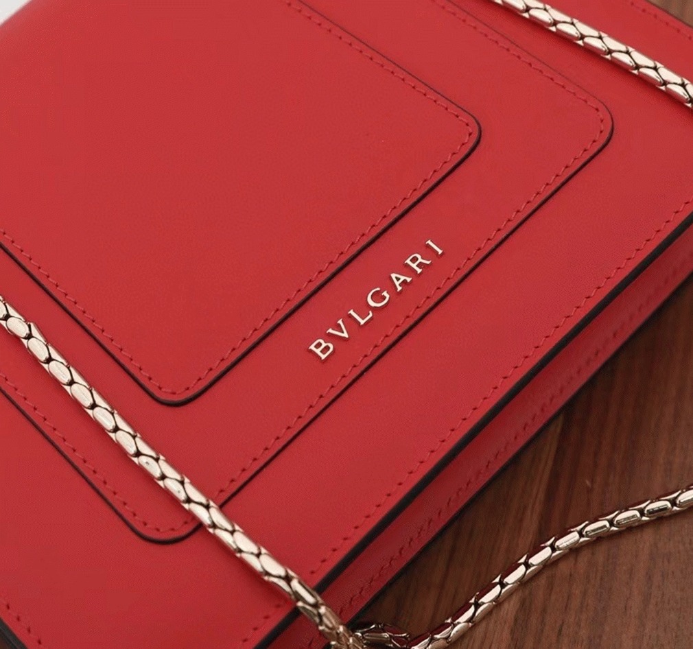 Fake Bvlgari Serpenti Forever Small Crossbody Bag Red Leather