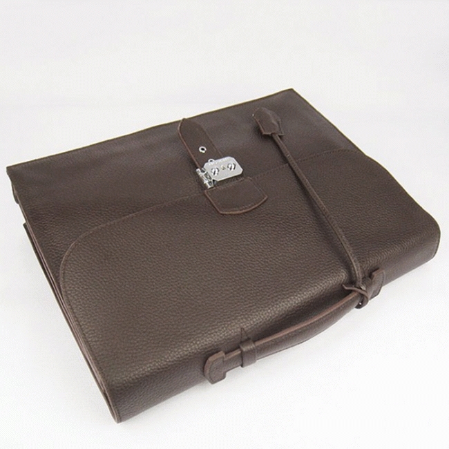 Chocolate Calf Leather Knockoff Hermes Sac A Depeches 38cm Office Bag