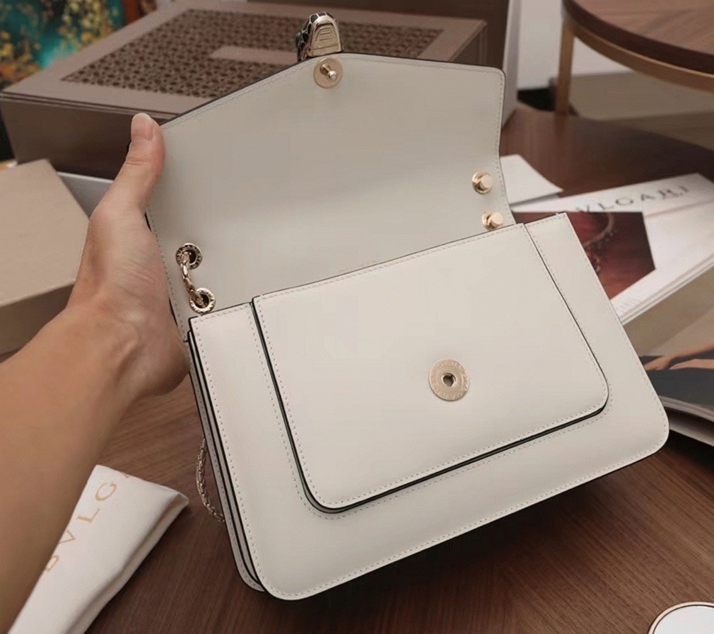 Replica Bvlgari Serpenti Forever Medium Shoulder Bag White Calfskin