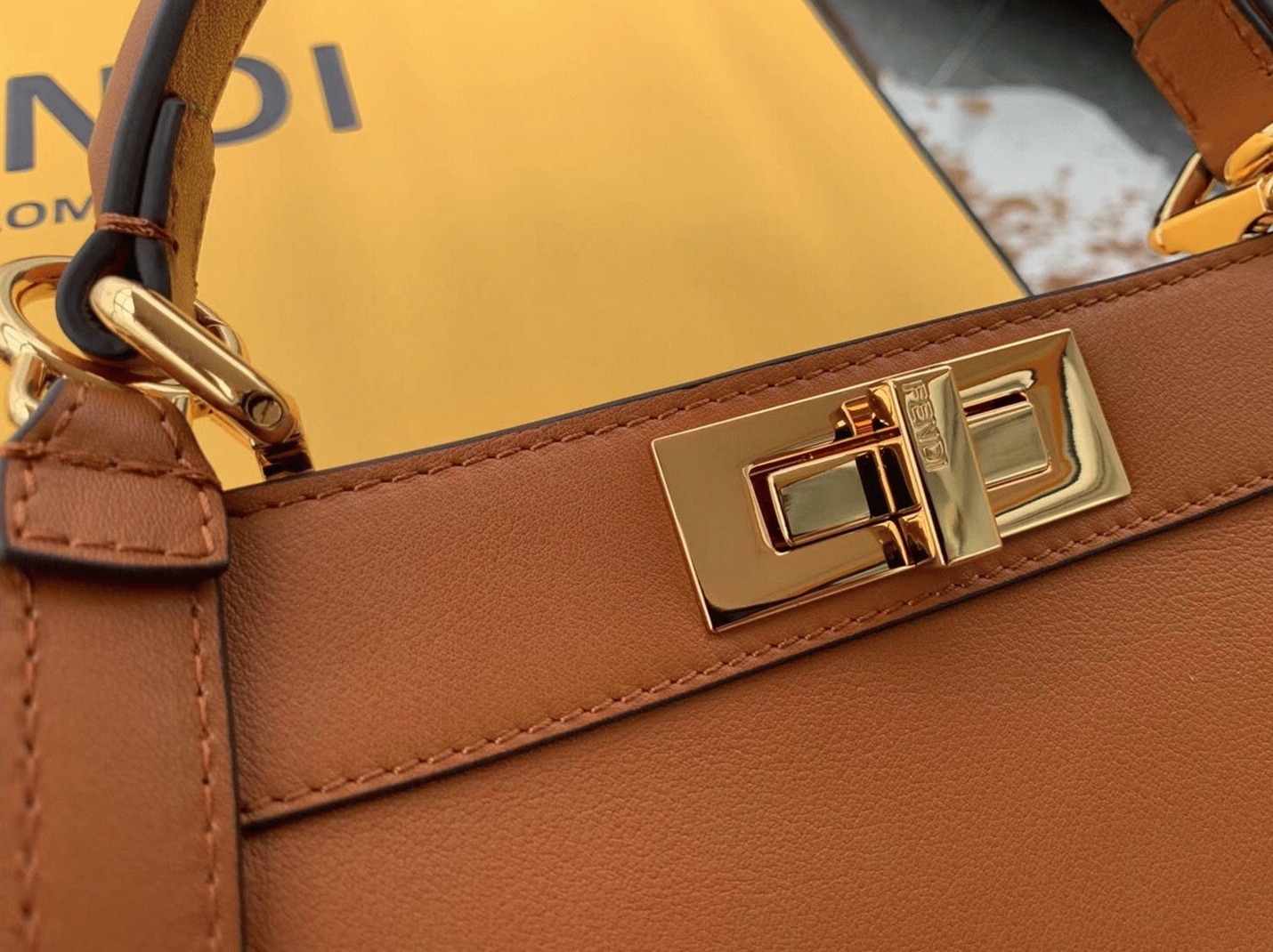 Top Quality Replica Fendi Peekaboo ISeeU Medium Bag In Brown Calfskin
