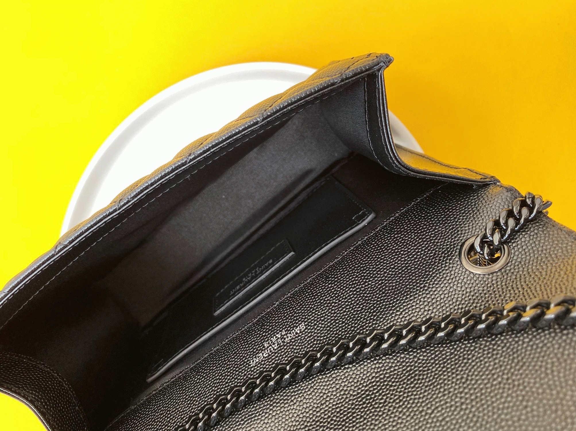 Replica Saint Laurent Envelope Small Black Bag with Black Hardware