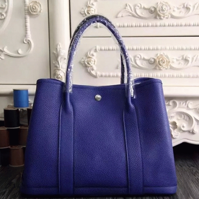 Electric Blue Replica Hermes Garden Party 30cm Tote Handbag