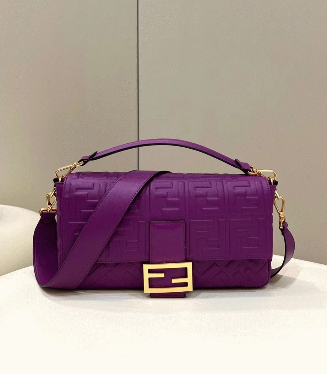 Top Quality Replica Fendi Large Baguette Bag In Purple FF