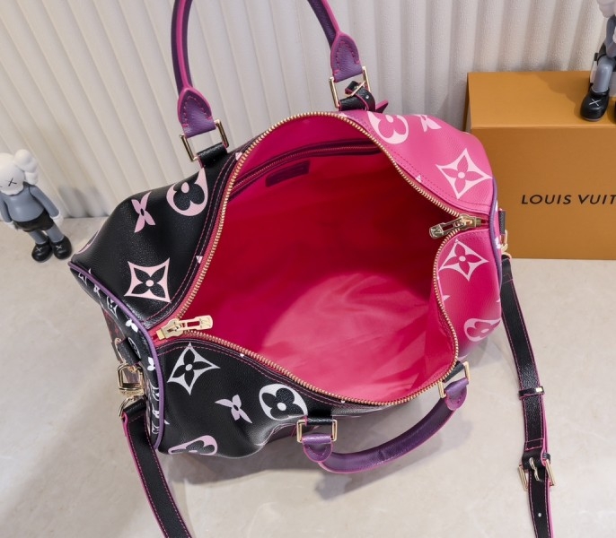 LV Spring 2022 Keepall 45 Travel Bag In Midnight Fuchsia