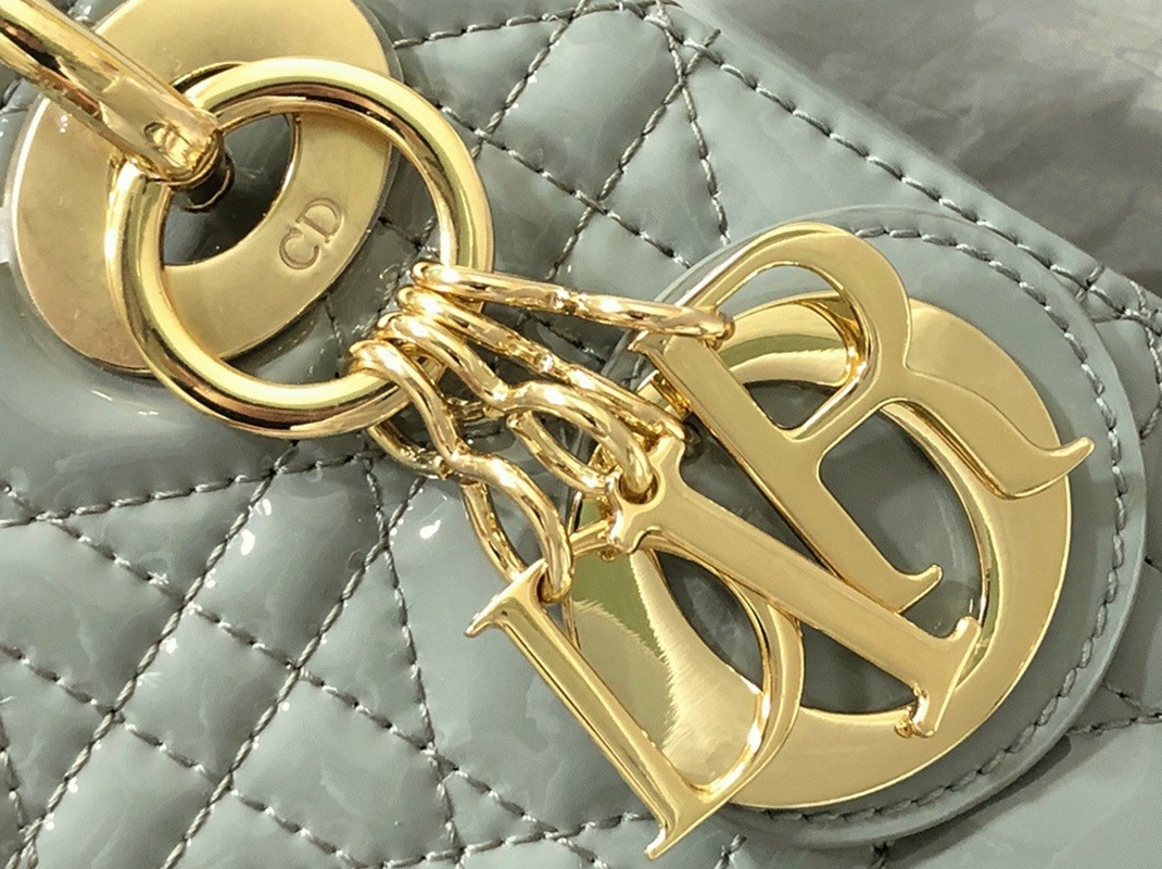 Dior Lady Dior Mini Chain Bag Replica with Chain in Grey