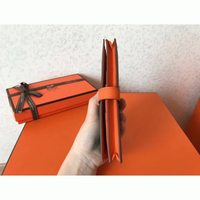 Malachite Orange Knockoff Hermes Bearn Wallet