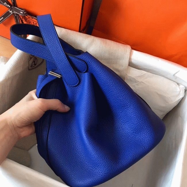 Electric blue knockoff Hermes Picotin Lock 22cm handbag