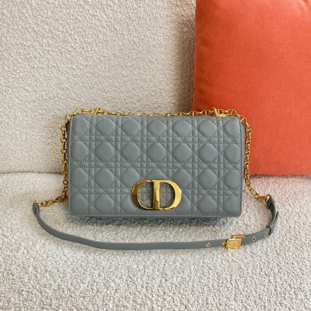Dior Caro Large Bag Knockoff in Grey