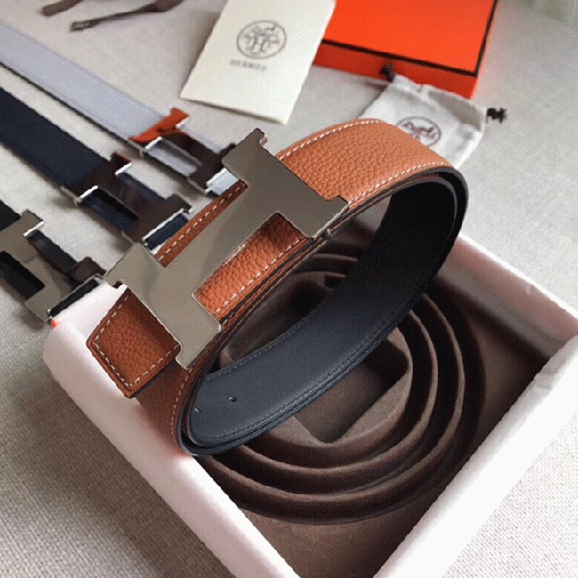 1:1 knockoff Hermes Constance belt buckle in brown shade