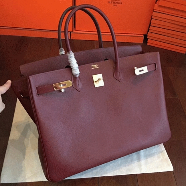 Bordeaux Imitation Copy Hermes Birkin 40cm Handbag
