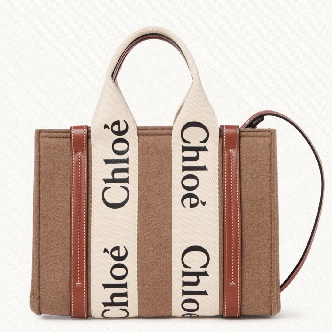 Top Quality Fake Previous Previous Chloe Small Woody Tote Bag In Brown Felt
