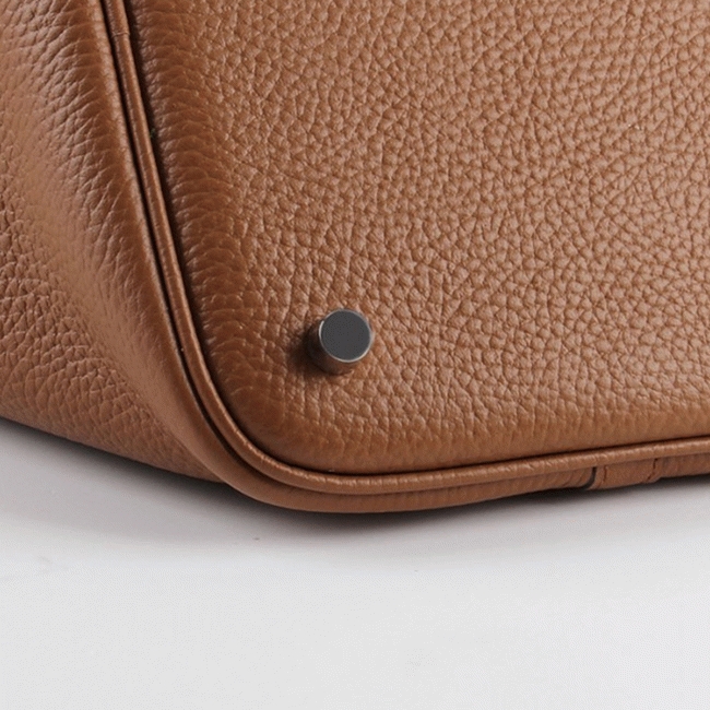 Brown faux luxury Hermes Picotin Lock handbag