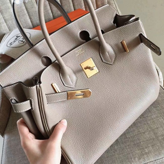 Grey High Quality Fake Hermes Birkin 30cm Purse