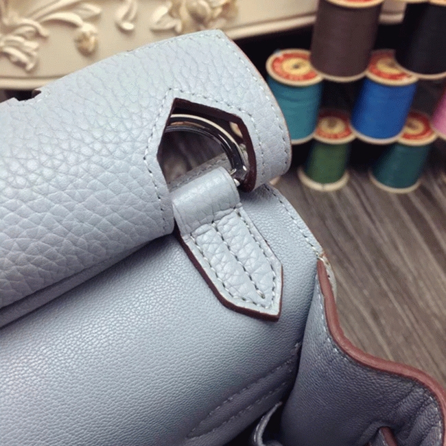 Blue lin fake designer Hermes Jypsiere 31cm handbag